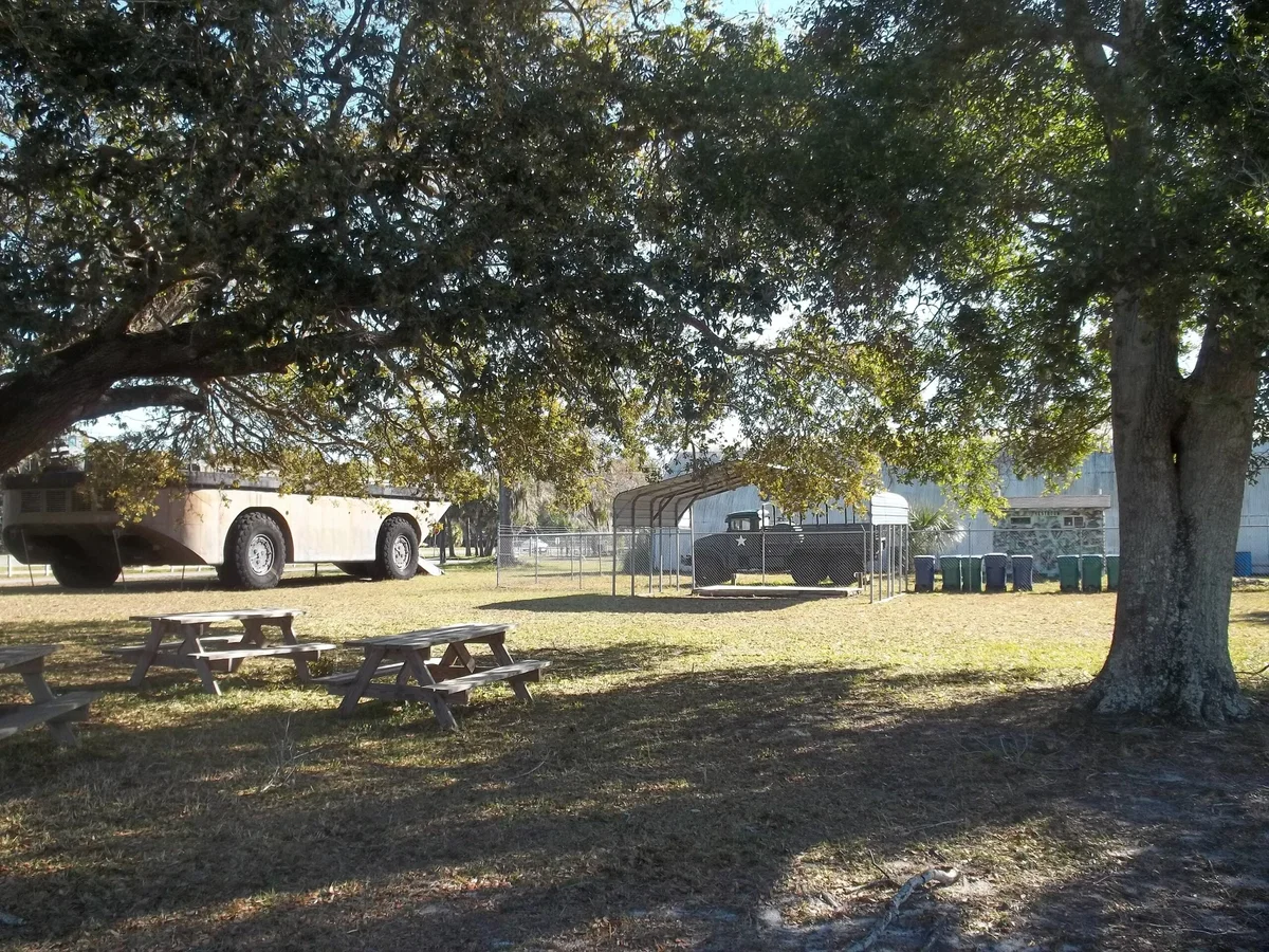 Military vehicles displayed at the museum