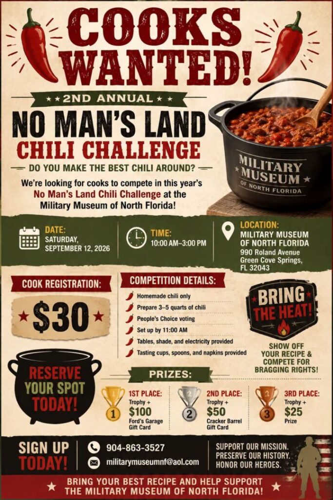 No Man's Land Chili Challenge & Flea Market event flyer